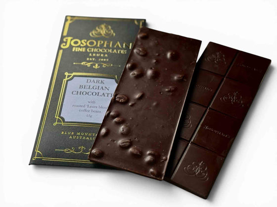 Dark Chocolate Block with Coffee beans