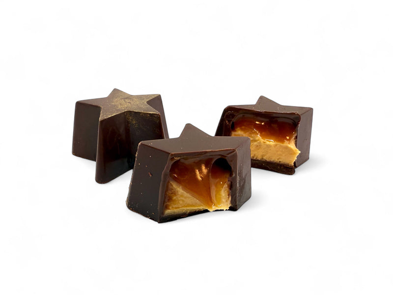 Chocolate Stars - Peanut butter, sesame and caramel.
