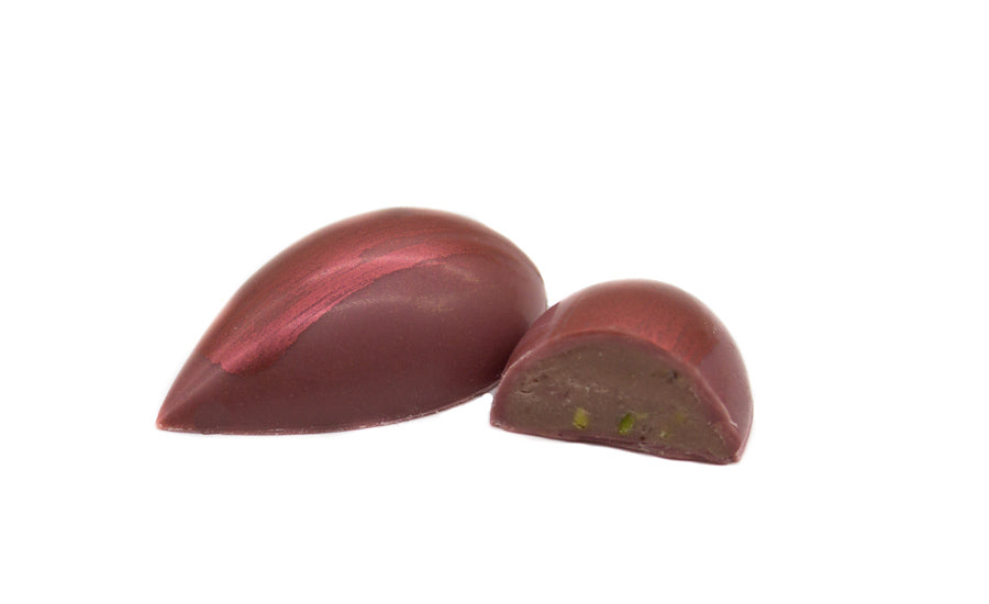 Ruby RB2 Fine Chocolate with caramelised pistachio dust