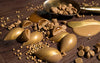 Gold chocolate with macadamia praline, salted caramel & buckwheat