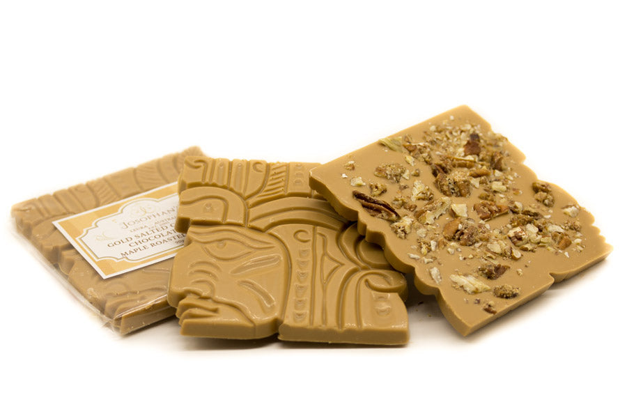 Gold Salted Caramel Chocolate with Maple Roasted Pecans